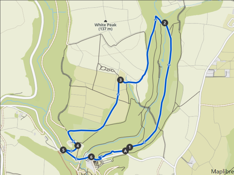Colby Estate Little Craig y Borian Walk (Blue Trail) Map